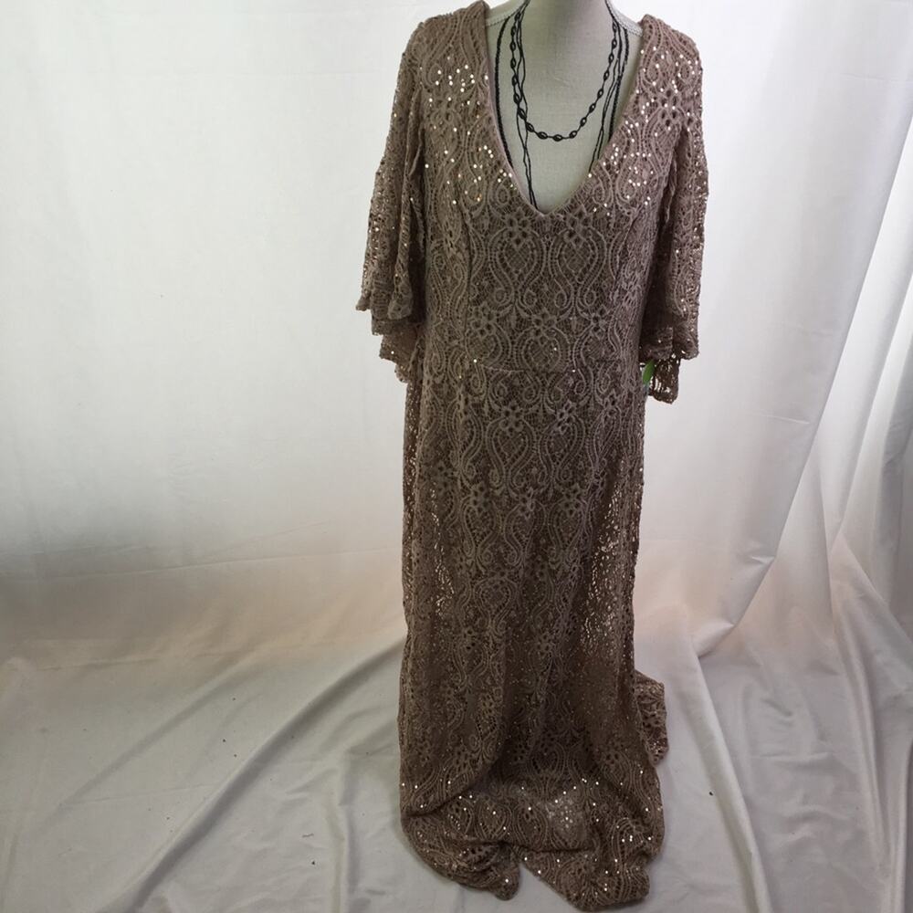 Blu Sage Sequin Gown Taupe 12